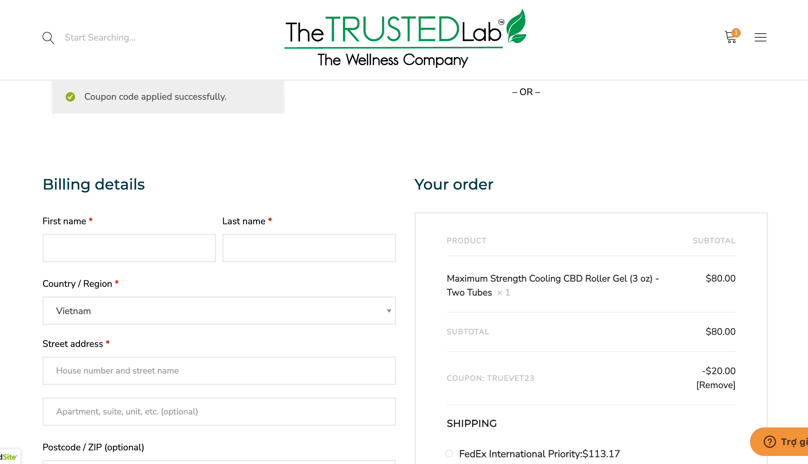 The Trusted Lab apply coupon code